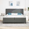 vidaXL Letto a molle con materasso Grigio scuro 200 x 200 cm Tessuto