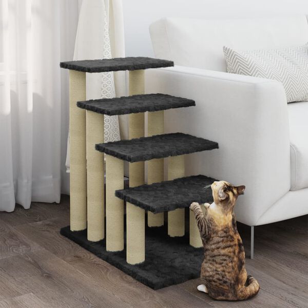 vidaXL Albero per Gatti con Tiragraffi in Sisal Grigio Scuro 63 cm