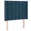vidaXL Testiera ad Orecchio Blu Scuro 103x16x118/128 cm in Velluto