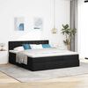 vidaXL Struttura Letto Pouf con Materasso Nero 180x200 cm in Tessuto