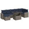 vidaXL Set Divani Giardino 8 pz con Cuscini Grigio Polyrattan Acacia