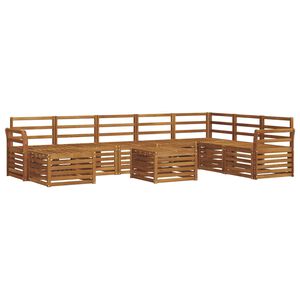 vidaXL Set di divani da esterno 9 pcs Naturale