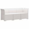vidaXL Divano da Giardino a 3 Posti in Aspetto Rattan PP Bianco