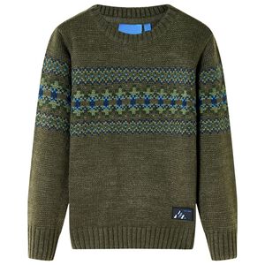 vidaXL Maglione per Bambini Lavorato a Maglia Cachi 92