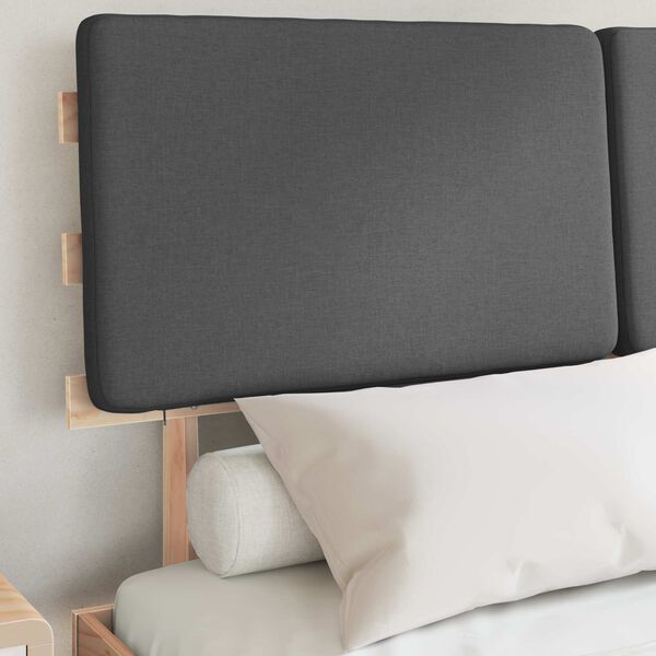 vidaXL Letto con Testiera Rivestita Grigio scuro 140 x 200 cm