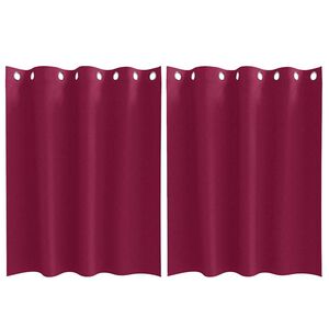 vidaXL Tende Blackout con Anelli 2 pcs Rosso Vino 140 x 140 cm