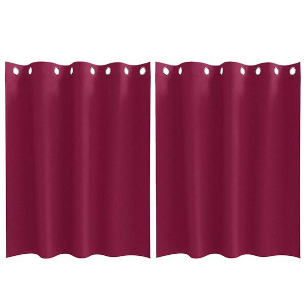 vidaXL Tende Blackout con Anelli 2 pcs Rosso Vino 140 x 140 cm