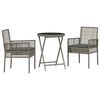 vidaXL Set Bistro da Giardino 3 pz Grigio polyrattan