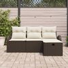 vidaXL Set Divano da Giardino con cuscino 4 pcs Marrone polyrattan
