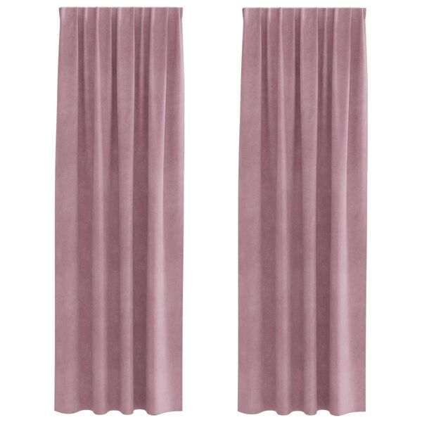 vidaXL Tende oscuranti 2 pcs Rosa scuro 140 x 245 cm Velluto