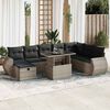 vidaXL Set Divano da Giardino 9 pz con Cuscini Grigio in Polyrattan