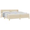 vidaXL Letto a molle con testiera Crema 200 x 200 cm Tessuto
