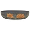 vidaXL Lavabo da Appoggio Grigio e Nero Ovale 59x40x14 cm Ceramica