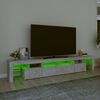 vidaXL Mobile Porta TV con Luci LED Grigio Cemento 230x36,5x40 cm