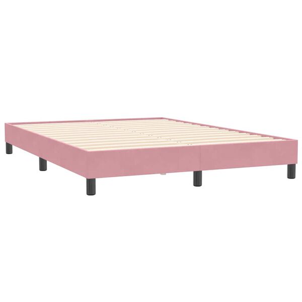 vidaXL Giroletto senza Materasso Rosa 160x210 cm Velluto