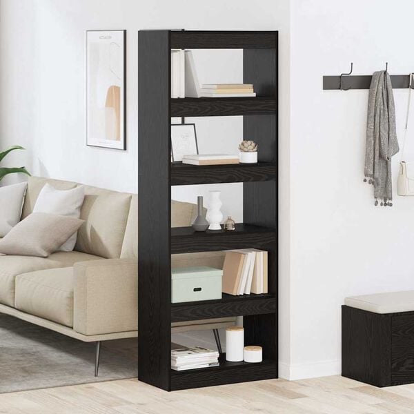 vidaXL Armadio per Libri Rovere nero 60 x 30 x 166 cm