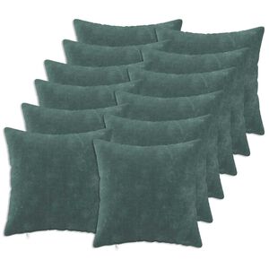 vidaXL Federa 12 pz HEERLEN Blu mare 40 x 40 cm Fleece in microfibra