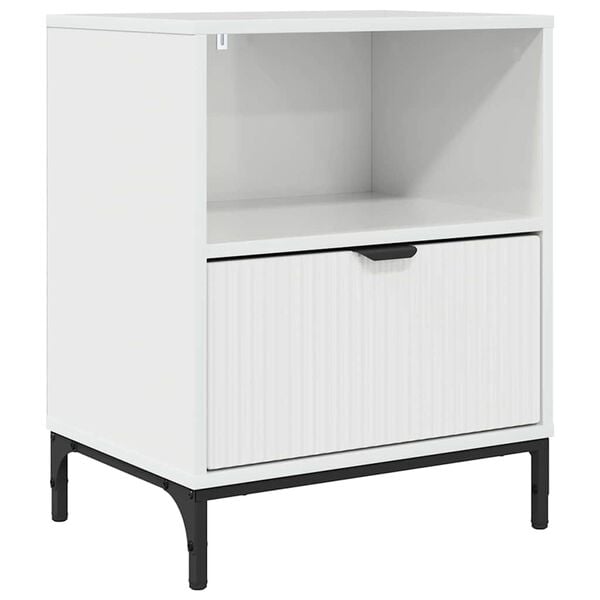 vidaXL Armadio da Notte con cassetto Bianco lucido 49 x 36 x 61 cm