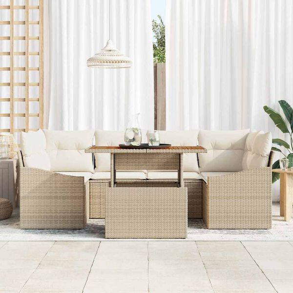 vidaXL Set da Pranzo per Giardino Beige e Crema 100 x 55 x 73 cm
