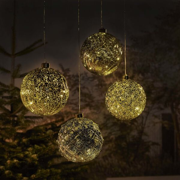 Luxform Lampada Sospesa a LED a Batteria Ball Diamonds Oro