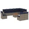 vidaXL Set Divani da Giardino 11 pz con Cuscini Grigio in Polyrattan