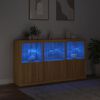 vidaXL Credenza con Luci LED Rovere Sonoma 181,5x37x100 cm