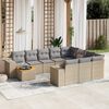 vidaXL Set Divani da Giardino 11 pz con Cuscini Beige in Polyrattan