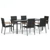 vidaXL Set da Pranzo da Giardino 7 pz Nero in Textilene e Acciaio