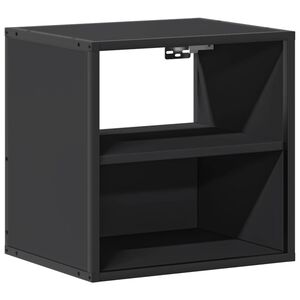 vidaXL Comodino a Muro Nero 40x31x39,5 cm