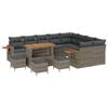 vidaXL Set Divano da Giardino 14 pz 10-Numero di posti Grigio
