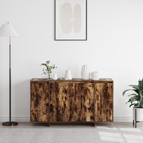 vidaXL Credenza Rovere fum&eacute; 135 x 41 x 75 cm Legno multistrato