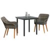 vidaXL Set da Pranzo per Giardino con cuscino 3 pcs Grigio polyrattan