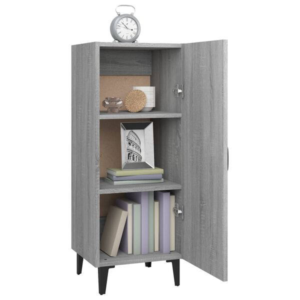 vidaXL Credenza Grigio Sonoma 34,5x34x90 cm in Legno Multistrato