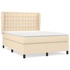 vidaXL Giroletto a Molle con Materasso Crema 140x19 cm in Tessuto