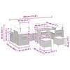 vidaXL Set Divano da Giardino con cuscino 10 pcs Beige e Grigio Chiaro