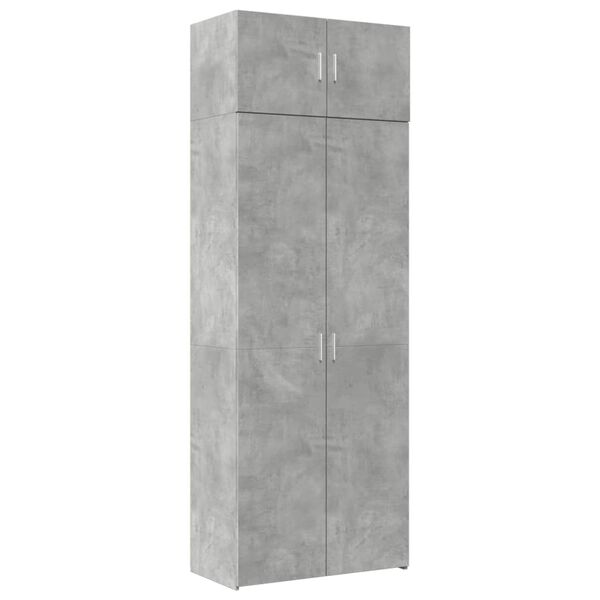 vidaXL Armadietto Grigio Cemento 80x42,5x225 cm in Truciolato