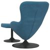 vidaXL Sedia Egg con Pouf with Footstool Blu Velluto