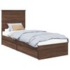 vidaXL Letto con Contenitore con cassetto Rovere Marrone 75 x 190 cm