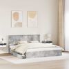 vidaXL Letto con Contenitore con testiera Grigio cemento 180 x 200 cm