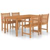vidaXL Set da pranzo da giardino 5 pz 180x90 cm in legno massello di teak