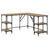 vidaXL Scrivania Rovere artigianale Legno multistrato
