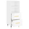 vidaXL Credenza Bianco Lucido 34,5x34x90 cm in Legno Multistrato