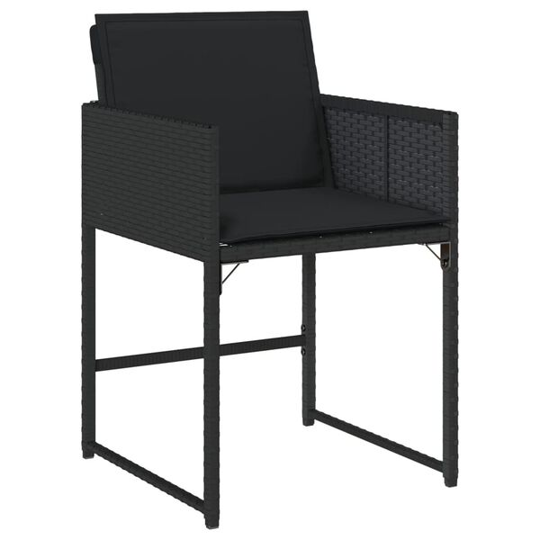 vidaXL Set da Pranzo da Giardino 13pz con Cuscini Nero in Polyrattan