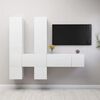 vidaXL Set Mobili Porta TV 7 pz Bianco in Legno Multistrato