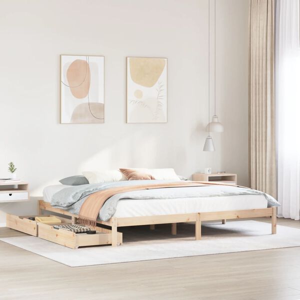 vidaXL Letto senza Materasso 200x200 cm in Legno Massello di Pino