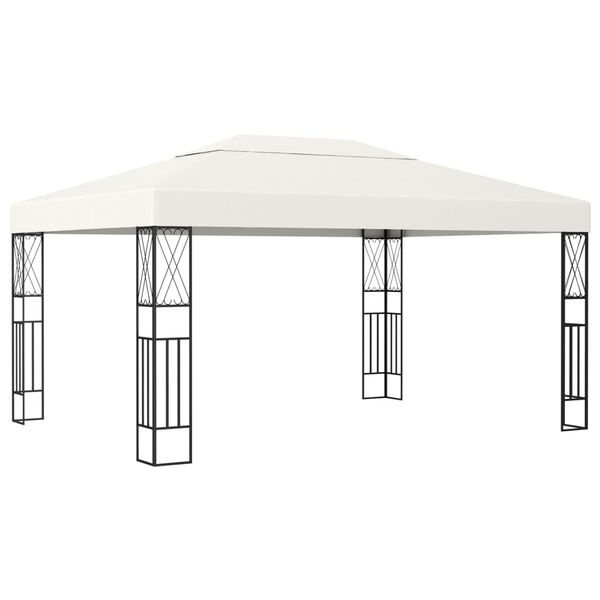 vidaXL Gazebo con Stringa di Luci LED 3x4 m in Tessuto Crema