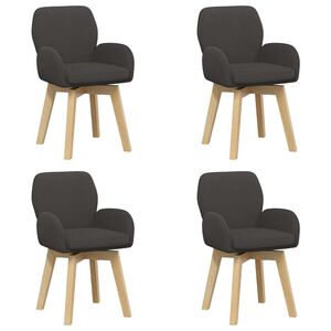 vidaXL Sedie da pranzo girevoli 4 pz Boucl&eacute; Grigio Scuro
