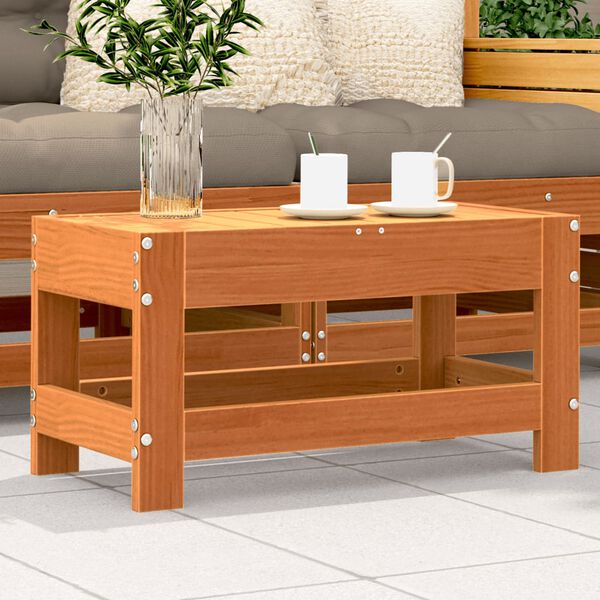 vidaXL Poggiapiedi da Giardino Marrone Cera 62x30x32 cm Massello Pino