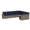 vidaXL Set Divani da Giardino 9 pz con Cuscini Grigio in Polyrattan