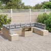 vidaXL Set Divano da Giardino 11 pcs Beige Poly Rattan